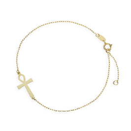 9 Karat Gold Anch Kreuz Armband 16,5 cm mit 2,5 cm Verlängerung