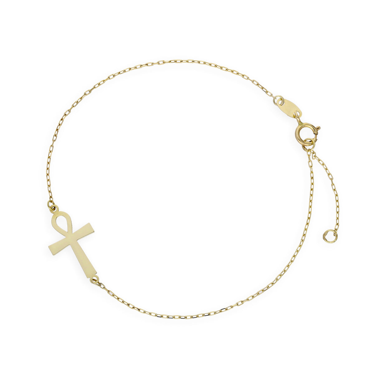 9 Karat Gold Anch Kreuz Armband 16,5 cm mit 2,5 cm Verlängerung