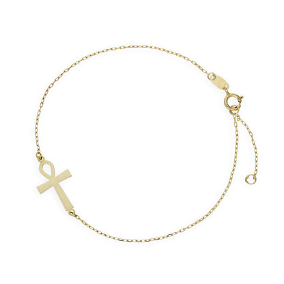 9 Karat Gold Anch Kreuz Armband 16,5cm mit 2,5cm Verlängerung