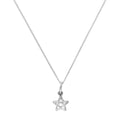 Halskette mit Sternanhänger aus 9 Karat Weißgold und klarem Zirkonia, 40–50 cm