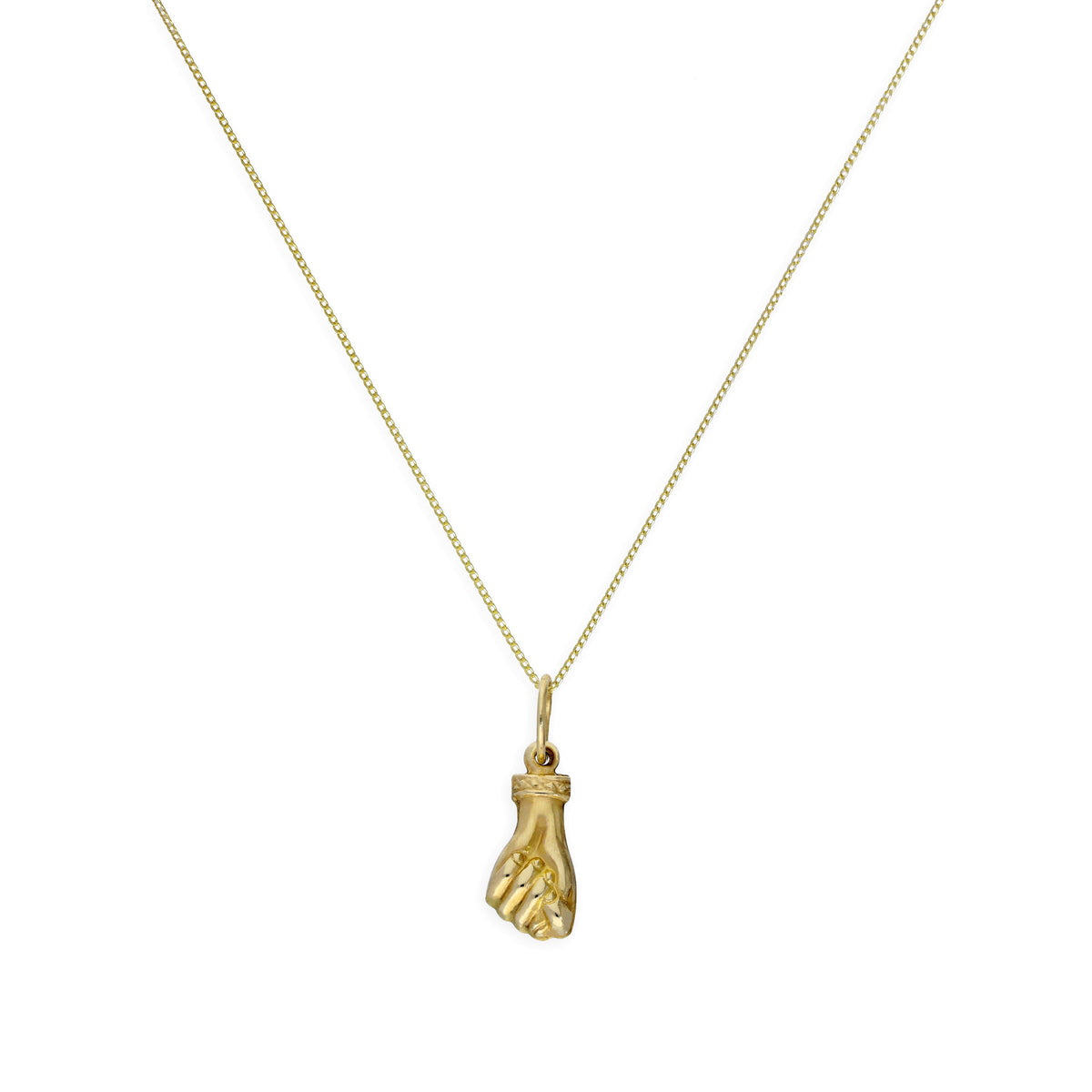Halskette mit Handanhänger aus 9 Karat Gold, 40–50 cm
