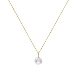 9 Karat Gold & Klar CZ Kristall Anhänger Halskette 40,5 - 51 cm