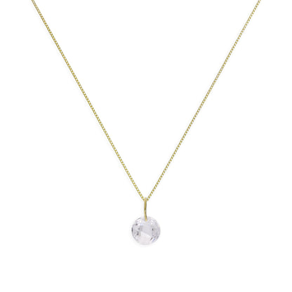 9 Karat Gold & Klar CZ Kristall Anhänger Halskette 40,5 - 51cm