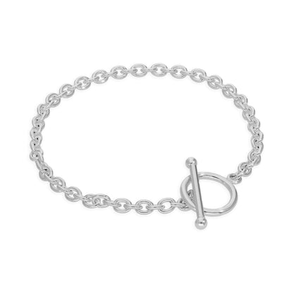 Sterlingsilber 20,5cm Armband mit T - Stange Knebelverschluss