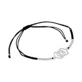 Sterlingsilber & Schwarz Kordel Drittes Auge Chakra Armband