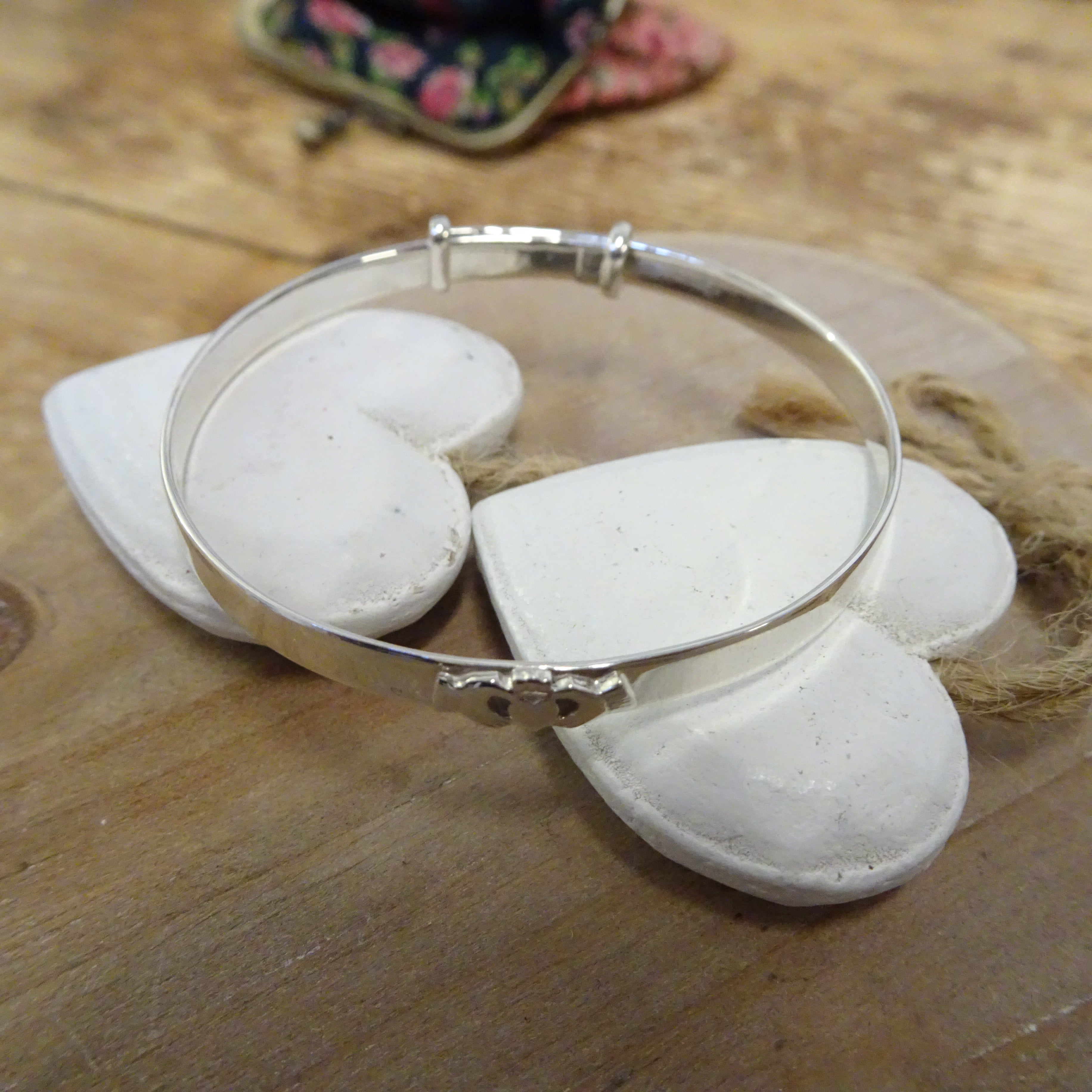 Sterlingsilber 45 mm Einstellbar Säugling Claddagh Armreif