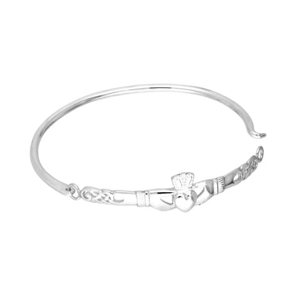 Sterlingsilber 67mm Erwachsene Claddagh Haken & Öse Armreif