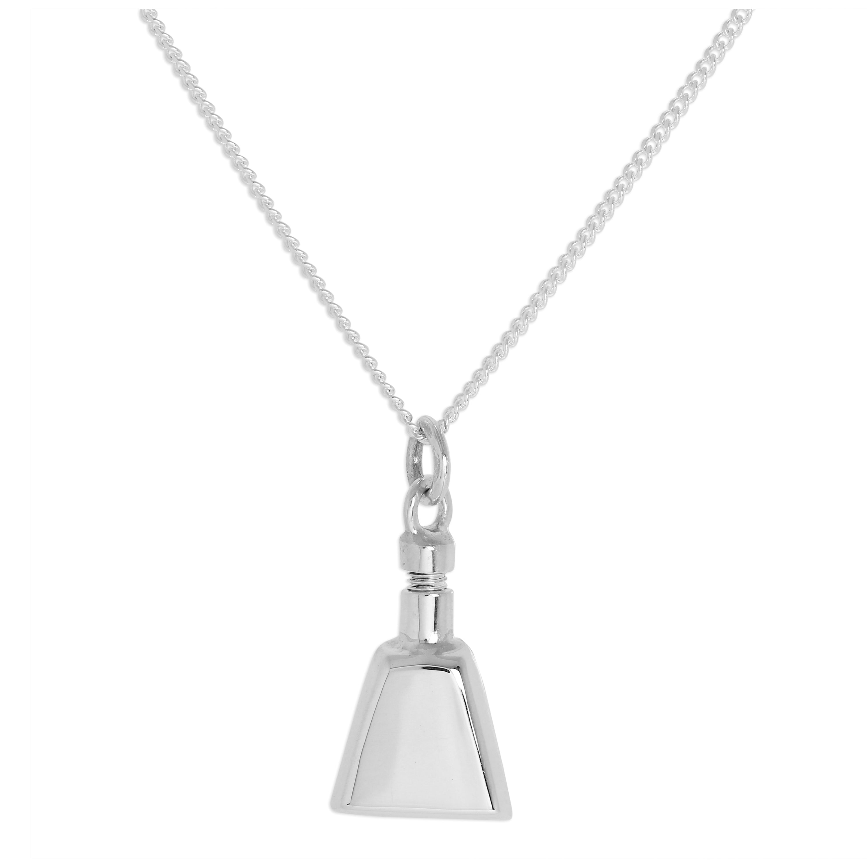 Halskette mit Anhänger aus Sterlingsilber in Form einer offenen Parfümflasche, 16–24 Zoll