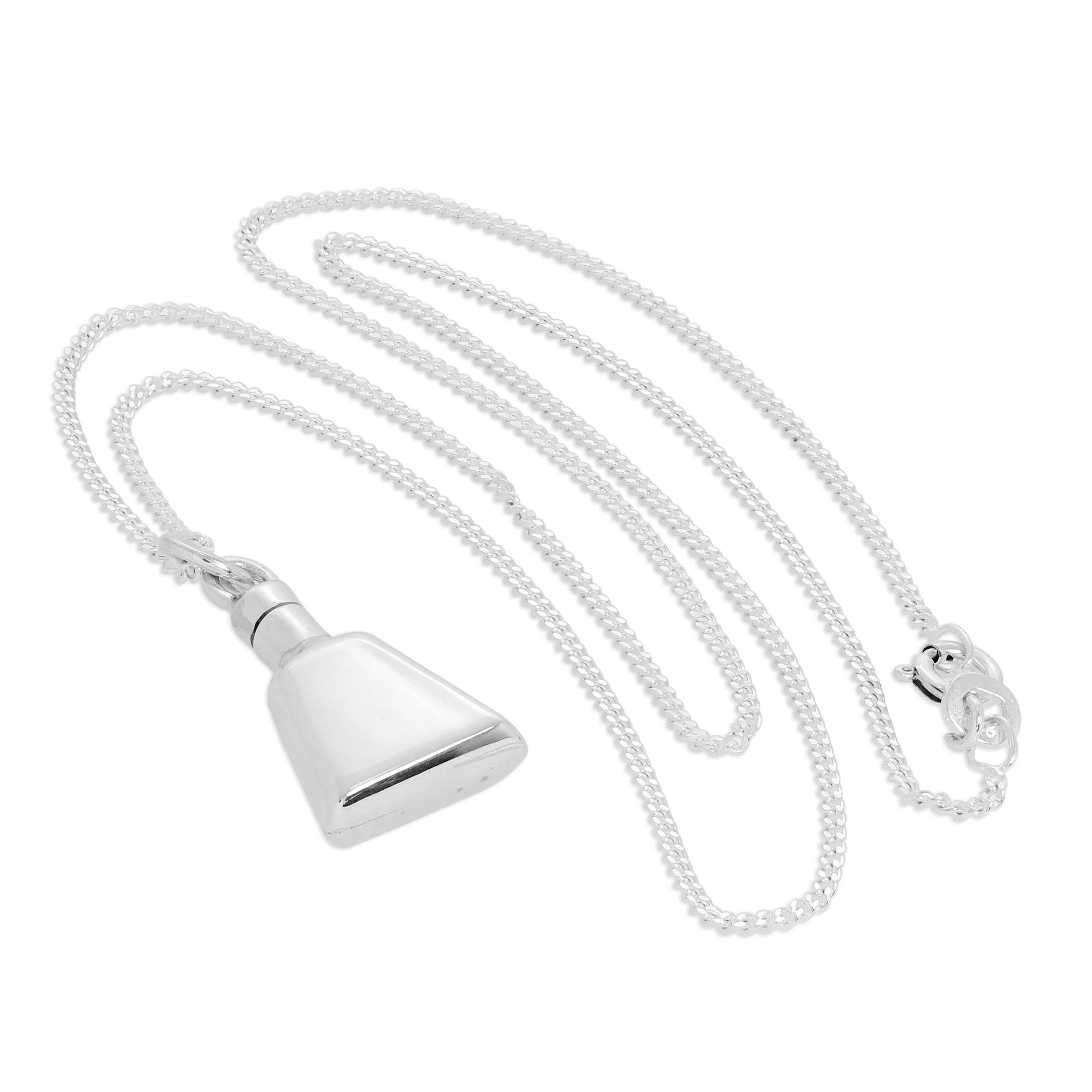 Halskette mit Anhänger aus Sterlingsilber in Form einer offenen Parfümflasche, 16–24 Zoll