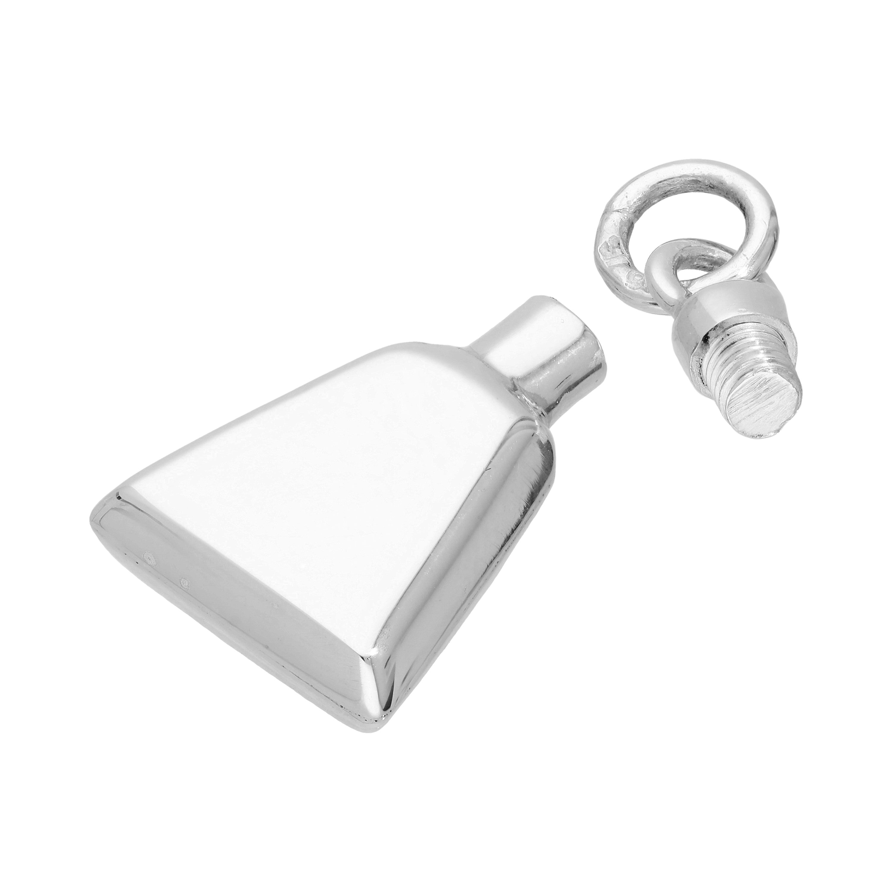 Halskette mit Anhänger aus Sterlingsilber in Form einer offenen Parfümflasche, 16–24 Zoll