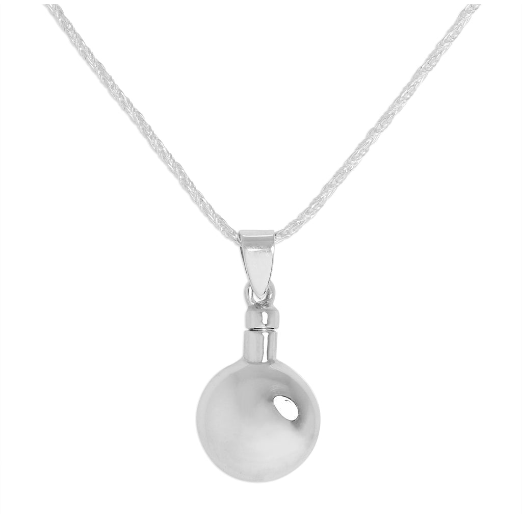 Halskette mit rundem Parfümflakon-Anhänger aus Sterlingsilber, 16–24 Zoll