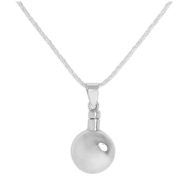 Halskette mit rundem Parfümflakon-Anhänger aus Sterlingsilber, 16–24 Zoll