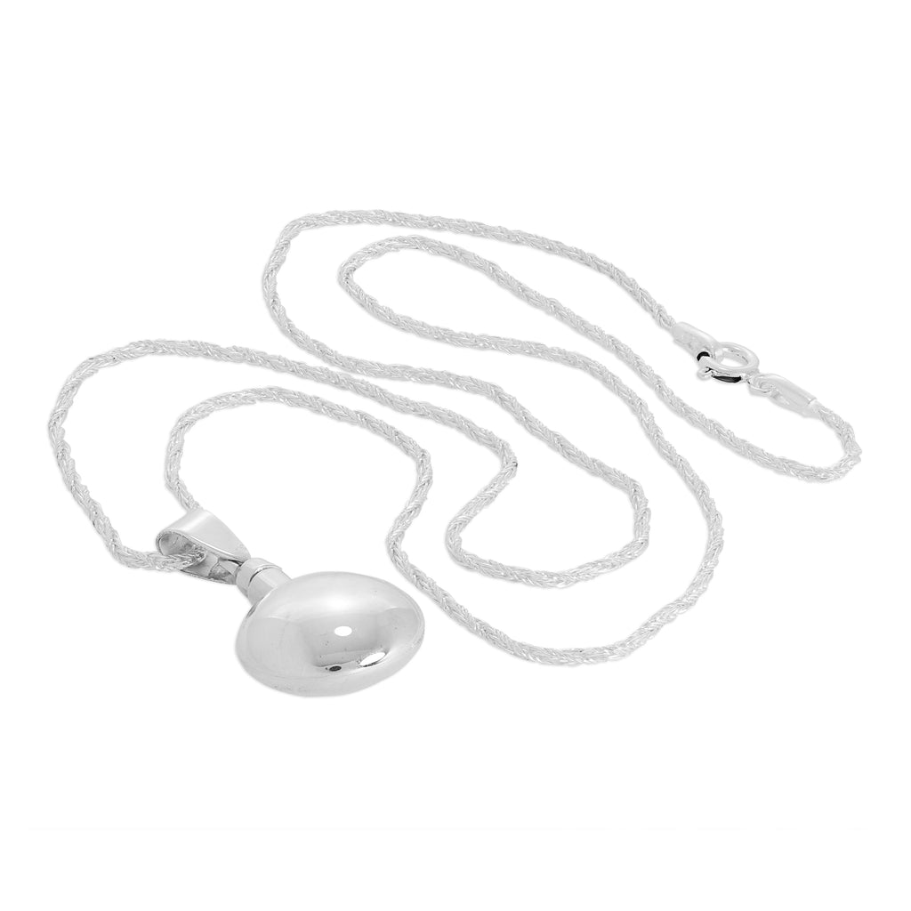Halskette mit rundem Parfümflakon-Anhänger aus Sterlingsilber, 16–24 Zoll