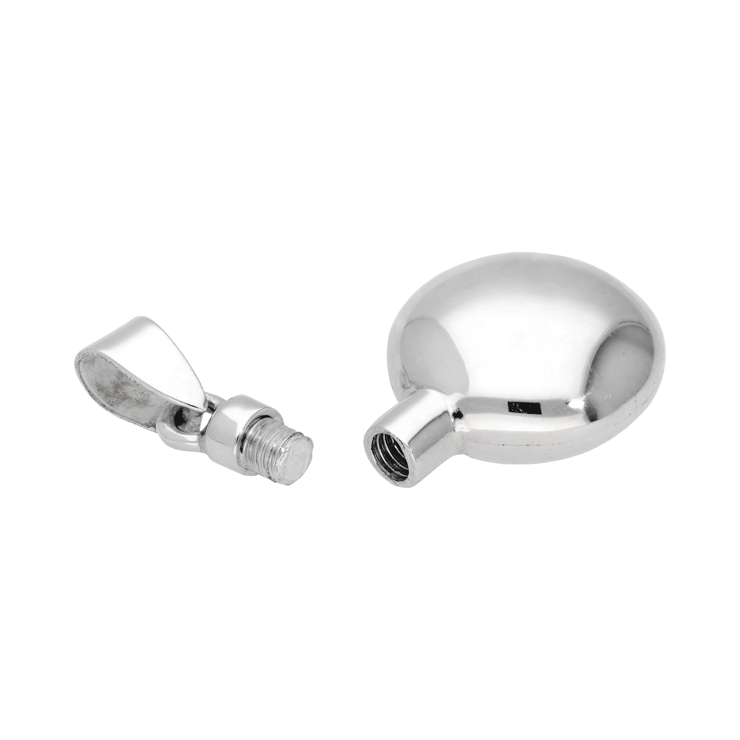 Halskette mit rundem Parfümflakon-Anhänger aus Sterlingsilber, 16–24 Zoll