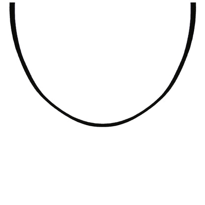 Sterlingsilber Schwarz Kunstleder 40,5cm Halsband Halskette mit 5cm Verlängerung
