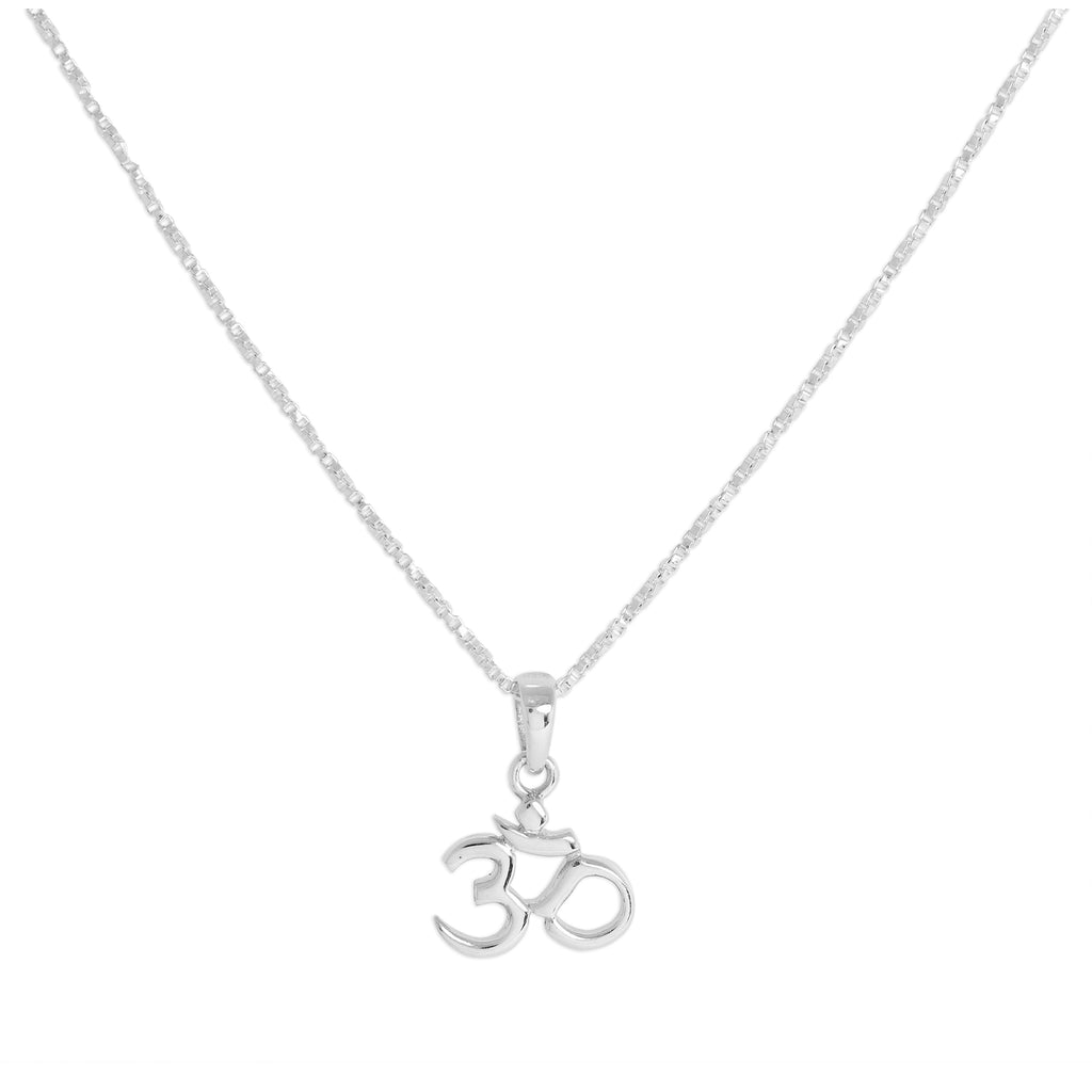 Halskette aus Sterlingsilber mit Om-Anhänger, 40 - 60 cm