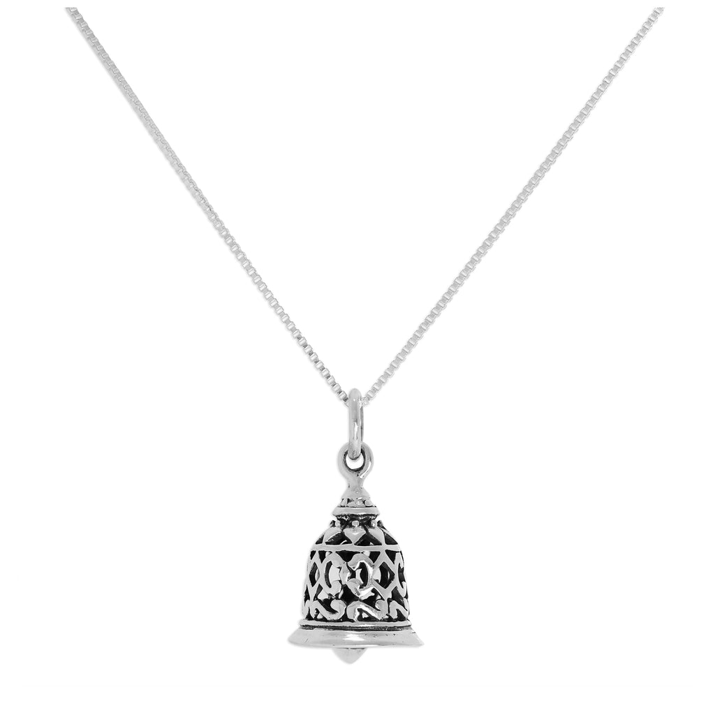 Sterlingsilber 3D-Anhänger mit Glöckchen 35 - 55 cm