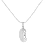 Sterlingsilber Bohnen Anhänger Halskette 40 - 60 cm