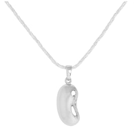 Sterlingsilber Bohnen Anhänger Halskette 40 - 60 cm