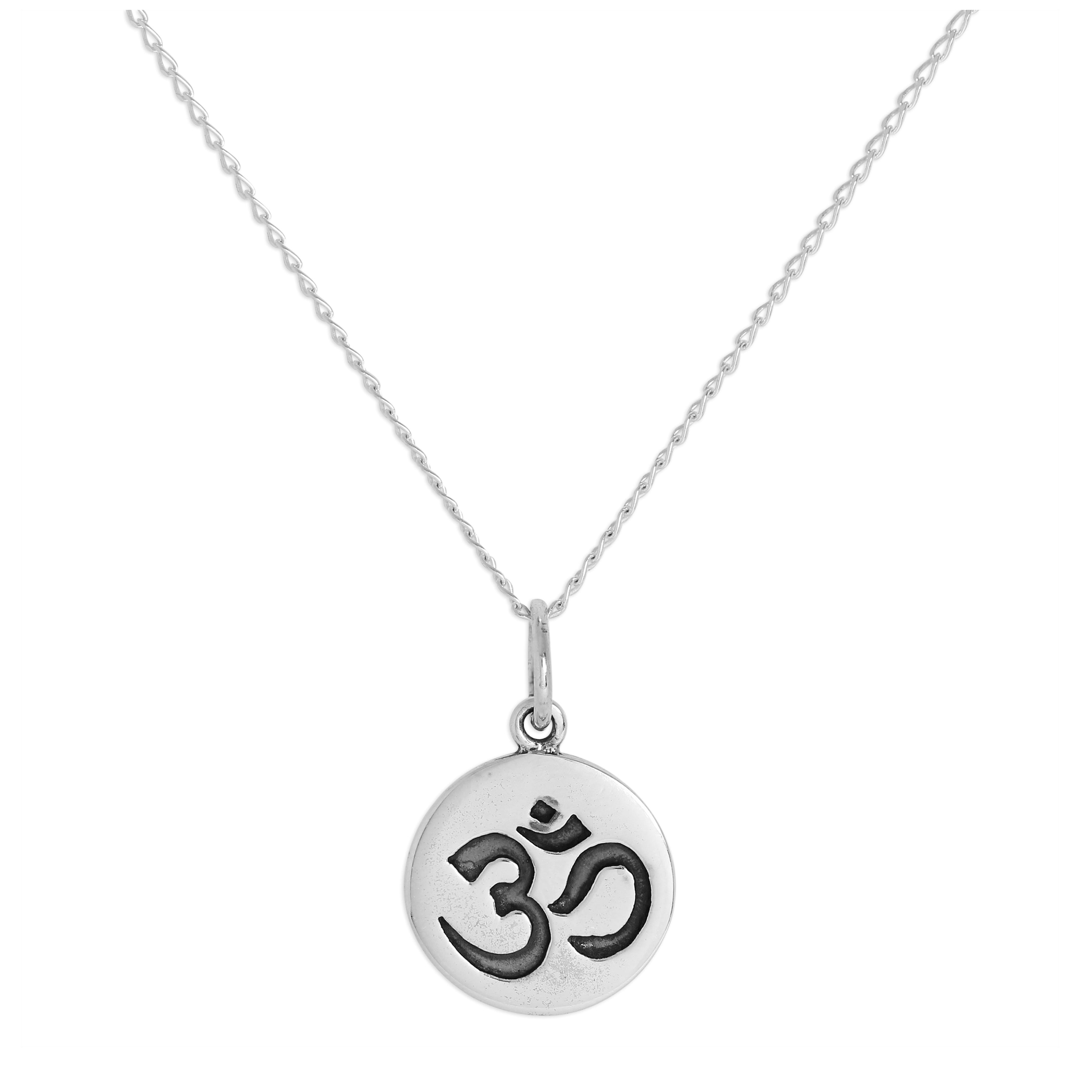 Halskette mit rundem Omh-Anhänger aus Sterlingsilber, 14–32 Zoll