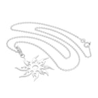 Sterlingsilber flammende Sonne Anhänger Halskette 16 - 24 Zoll