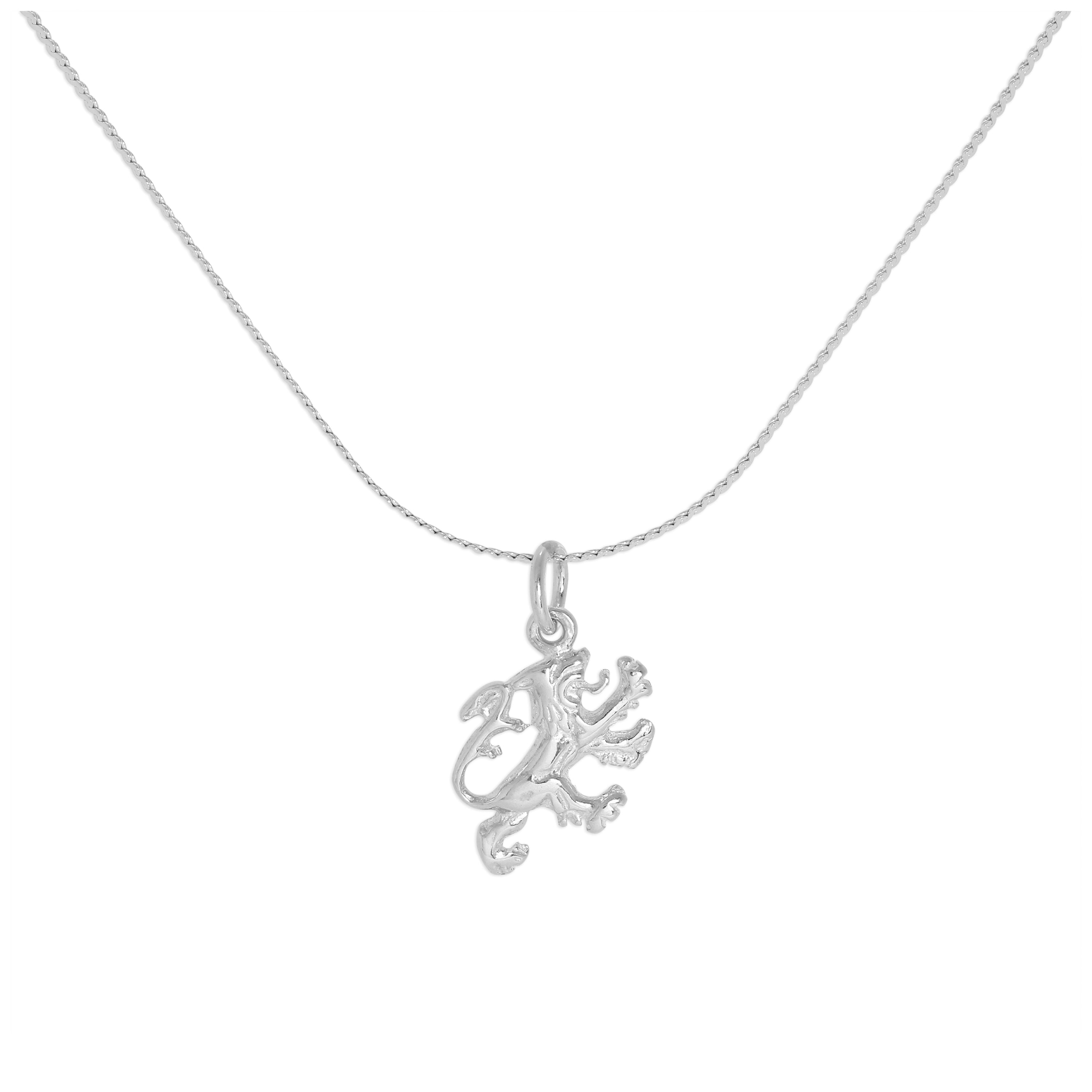 Halskette mit englischem Löwen aus Sterlingsilber 16–32 Zoll