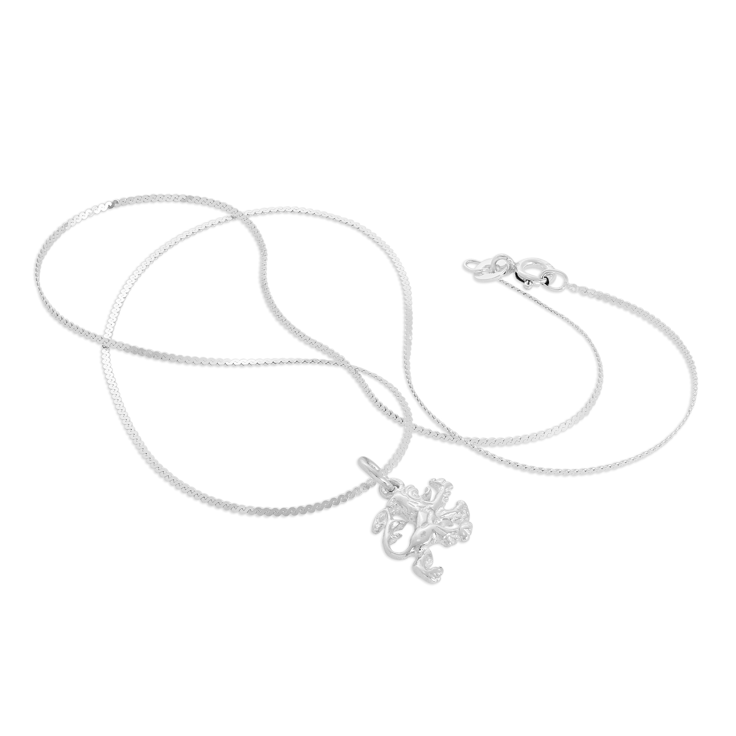 Halskette mit englischem Löwen aus Sterlingsilber 16–32 Zoll