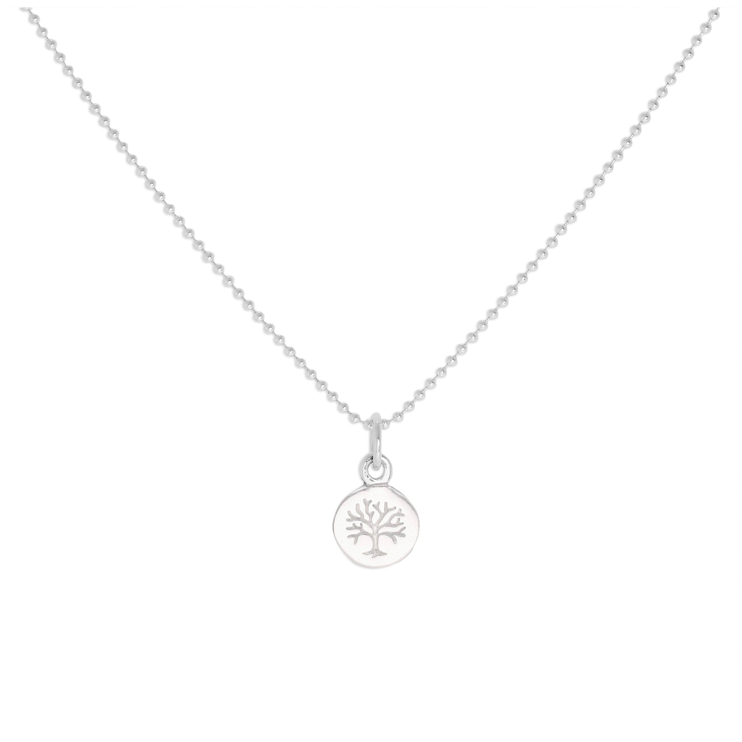 Kleine Halskette mit Baum des Lebens-Anhänger aus Sterlingsilber, 35–56 cm