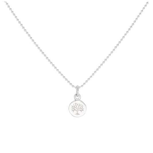 Kleine Halskette mit Baum des Lebens-Anhänger aus Sterlingsilber, 35–56 cm