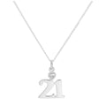 Sterlingsilber 21 Anhänger mit klarem CZ-Kristallherz an Kette 16 -24 Zoll
