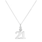 Sterlingsilber 21 Anhänger mit klarem CZ-Kristallherz an Kette 16 -24 Zoll