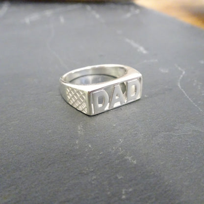 Sterling Silber Dad Ring Größen L - Z+2