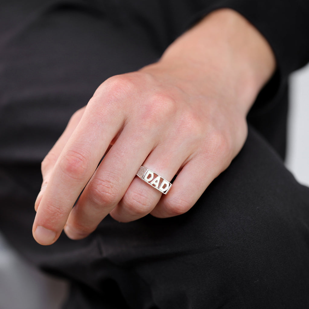 Sterlingsilber Dad Ring Größen L - Z+2