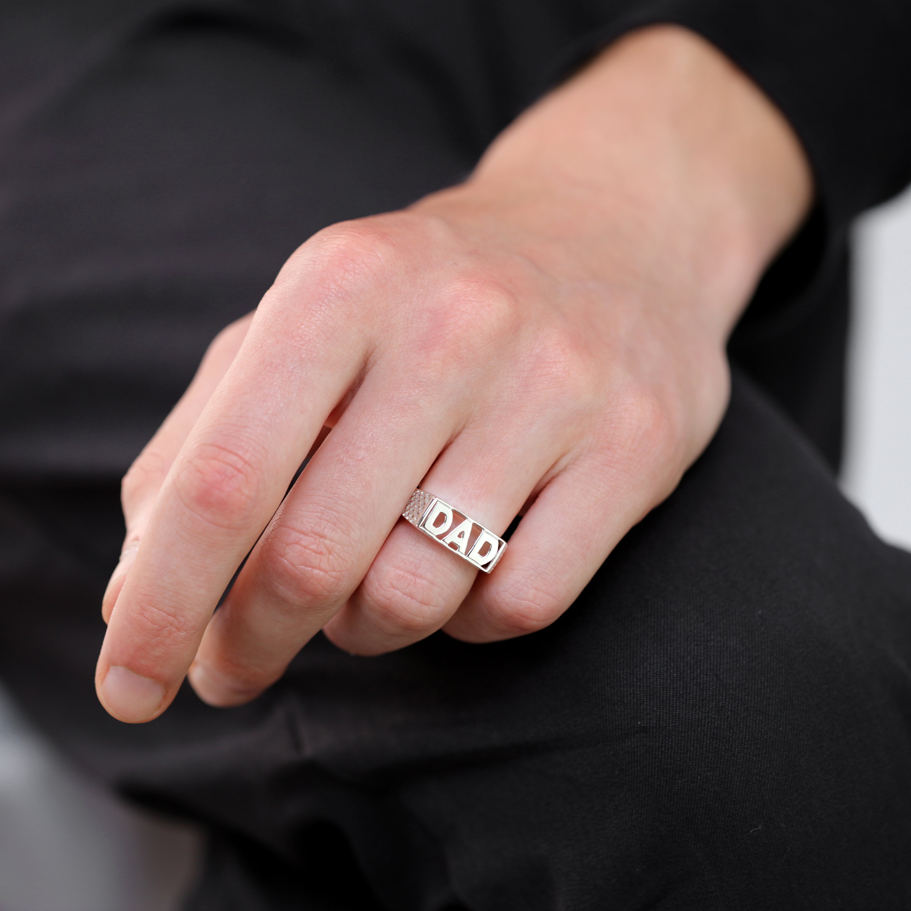 Sterlingsilber Dad Ring Größen L - Z+2