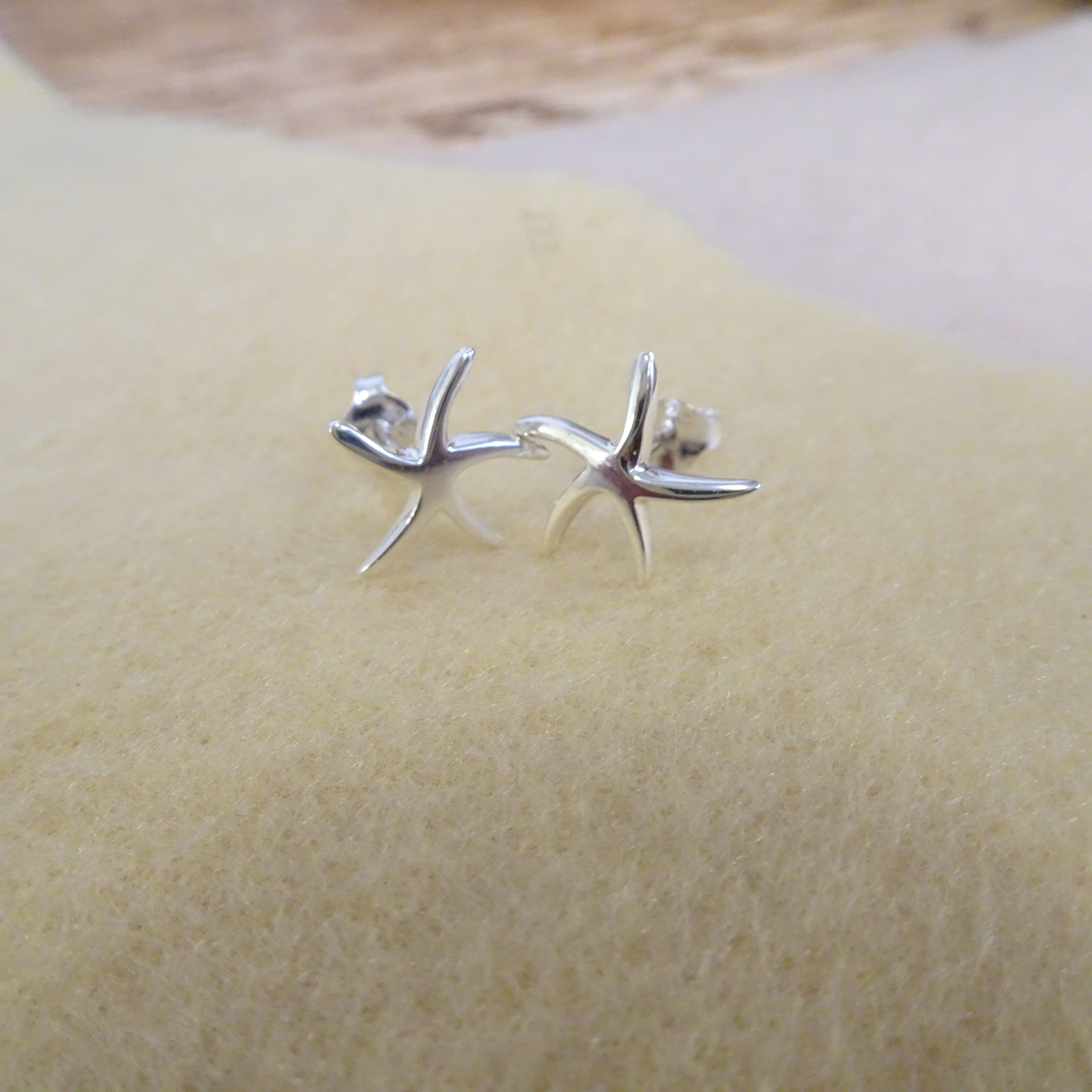Sterlingsilber Klein Seestern Ohrstecker