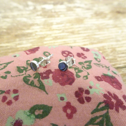 Sterlingsilber & 4mm Rund Abalone Ohrstecker