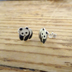 Sterlingsilber & Emaille Pandabär Ohrstecker