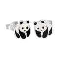 Sterlingsilber & Emaille Pandabär Ohrstecker