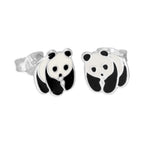 Sterlingsilber & Emaille Pandabär Ohrstecker