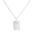 Sterlingsilber Diamantschliff Rechteckige St. Christopher Halskette 16 - 24 Zoll