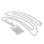 Sterlingsilber Diamantschliff Rechteckige St. Christopher Halskette 16 - 24 Zoll