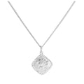 Halskette aus Sterlingsilber mit Diamantschliff und quadratischem St. Christopher-Anhänger, 16–24 Zoll