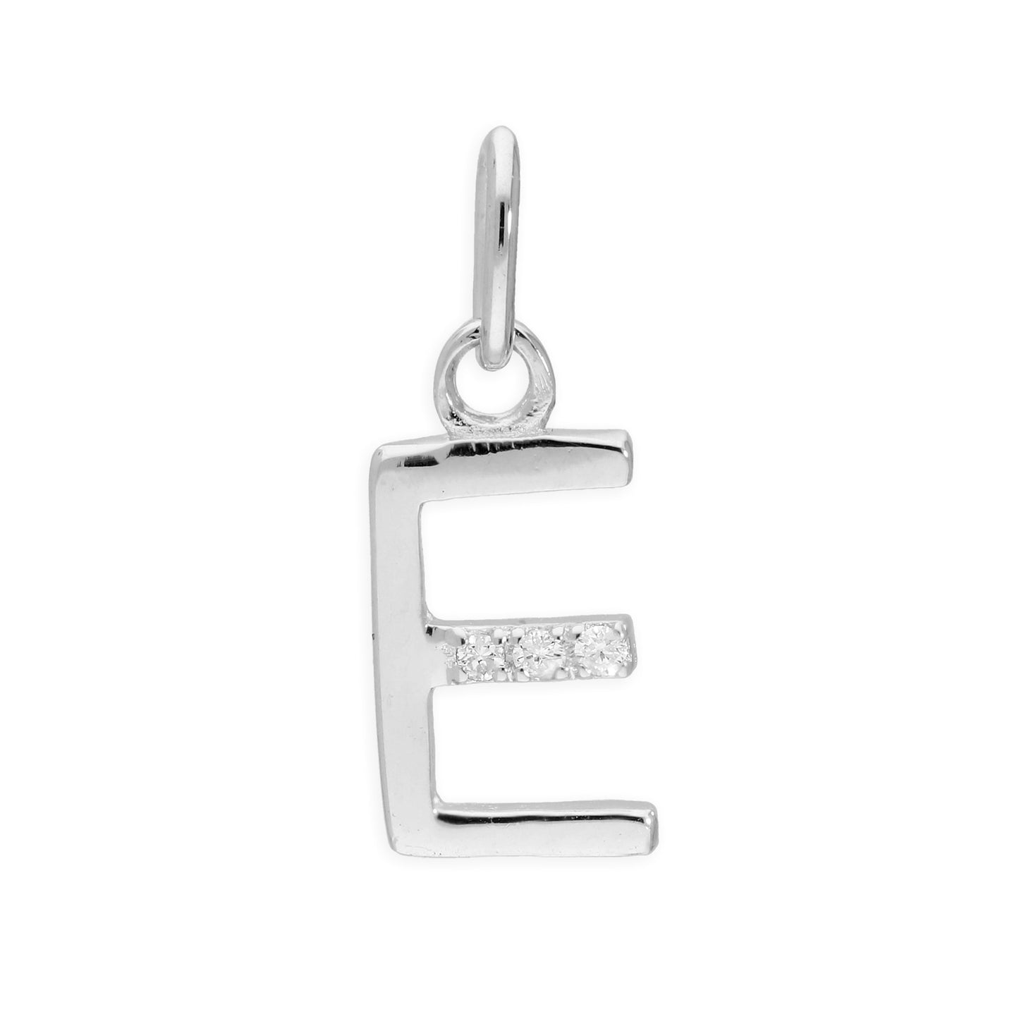 Sterling Silber Anhänger mit dreifachem 1,2-Karat-Diamant und Buchstaben A–Z