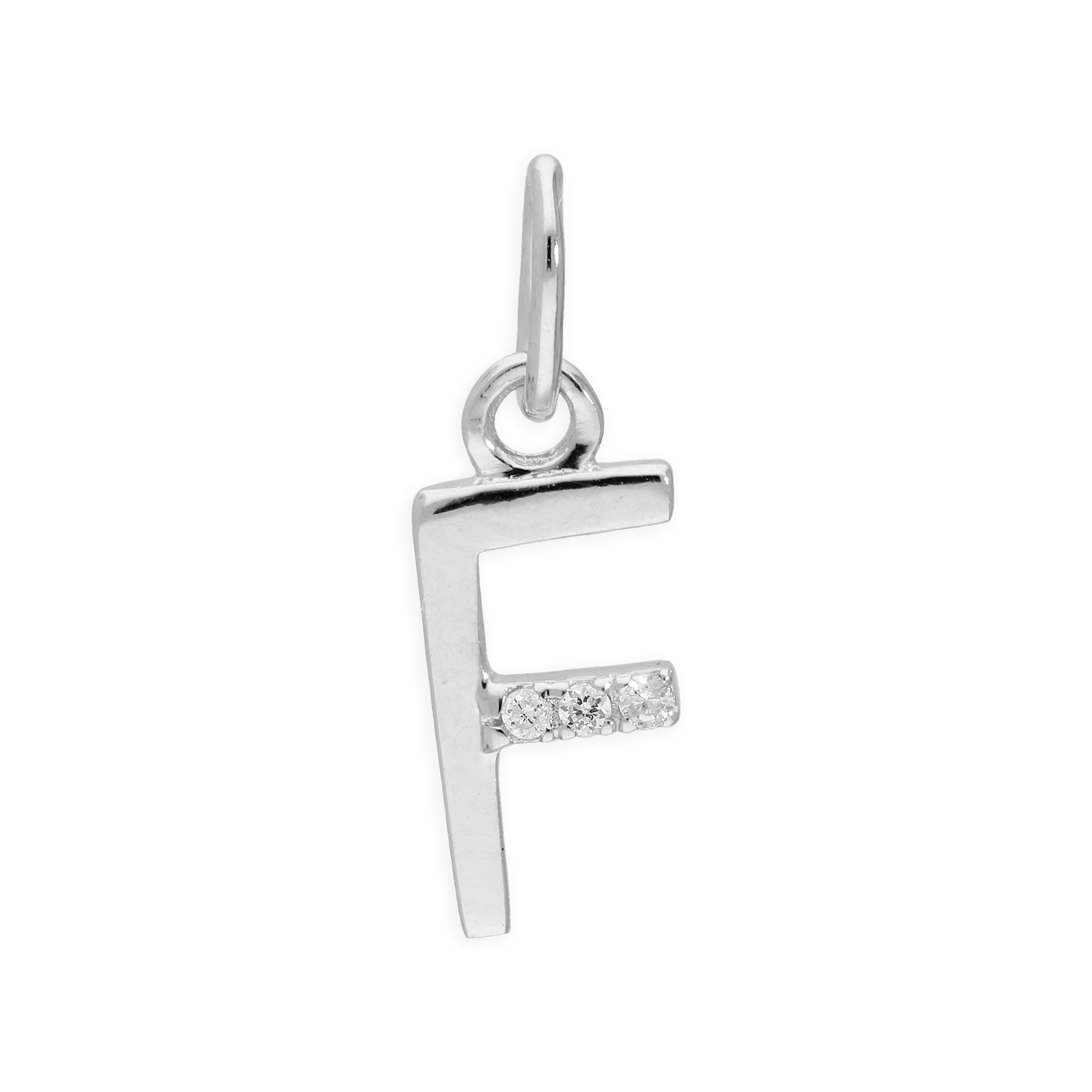 Sterlingsilber Anhänger mit dreifachem 1,2-Karat-Diamant und Buchstaben A–Z