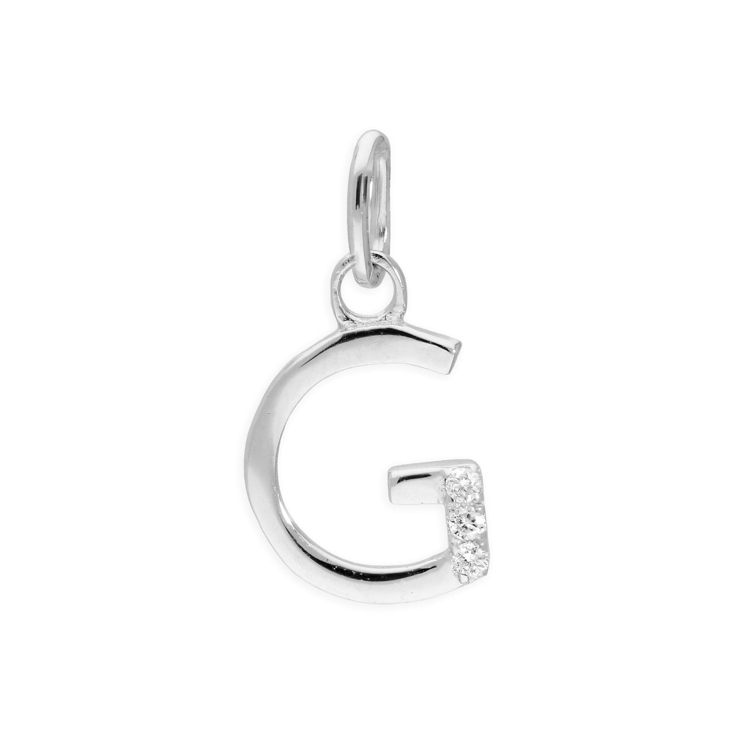 Sterling Silber Anhänger mit dreifachem 1,2-Karat-Diamant und Buchstaben A–Z