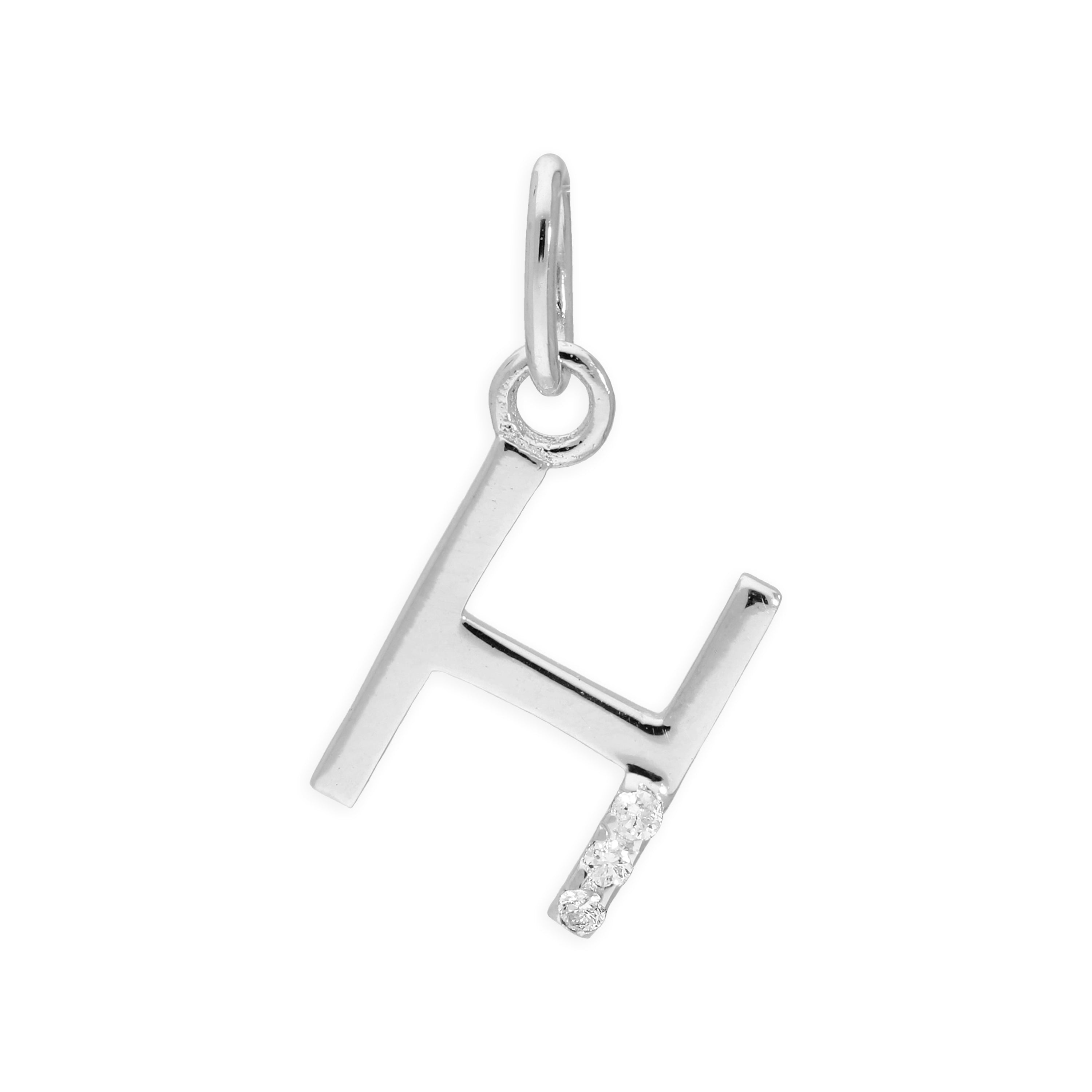 Sterlingsilber Anhänger mit dreifachem 1,2-Karat-Diamant und Buchstaben A–Z