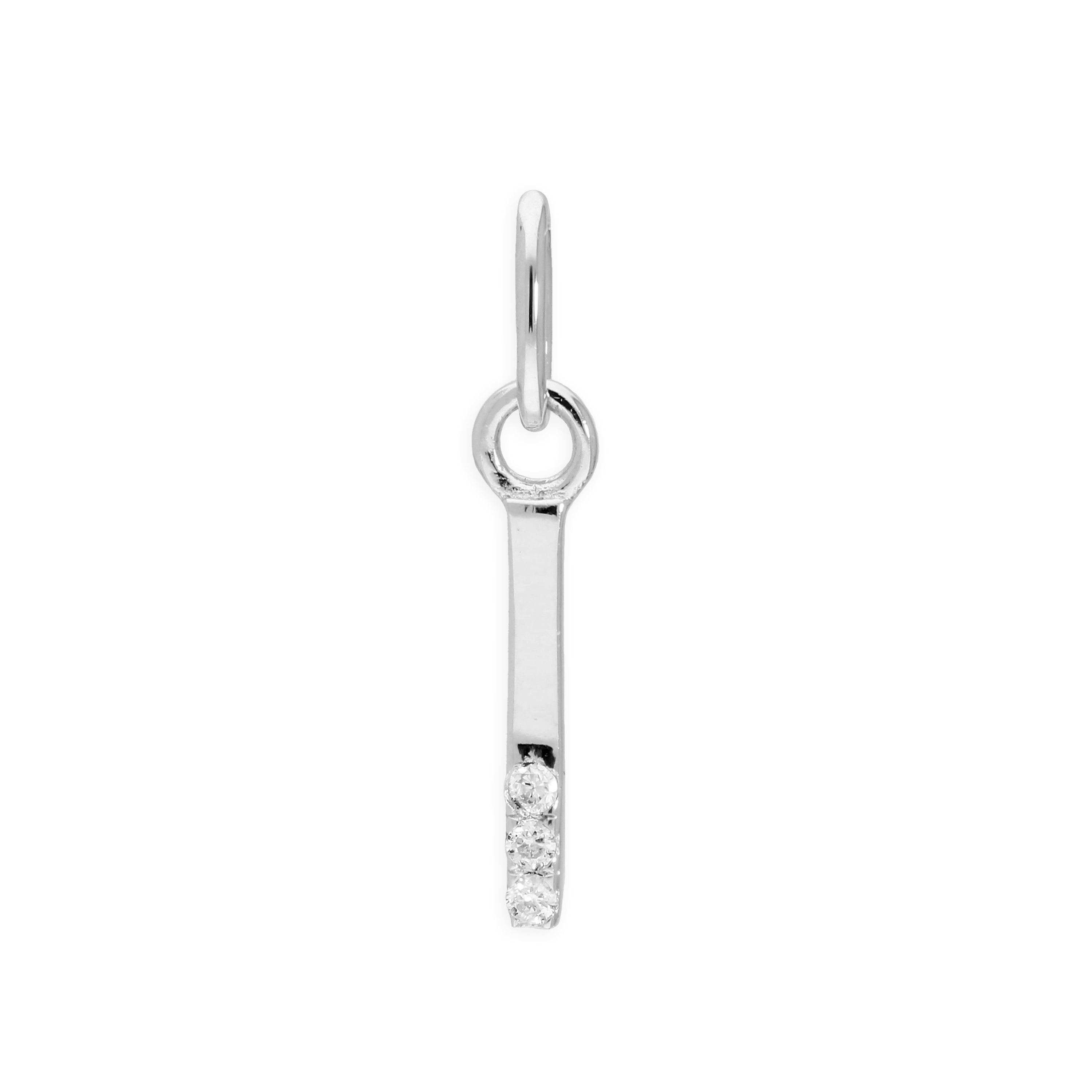 Sterlingsilber Anhänger mit dreifachem 1,2-Karat-Diamant und Buchstaben A–Z