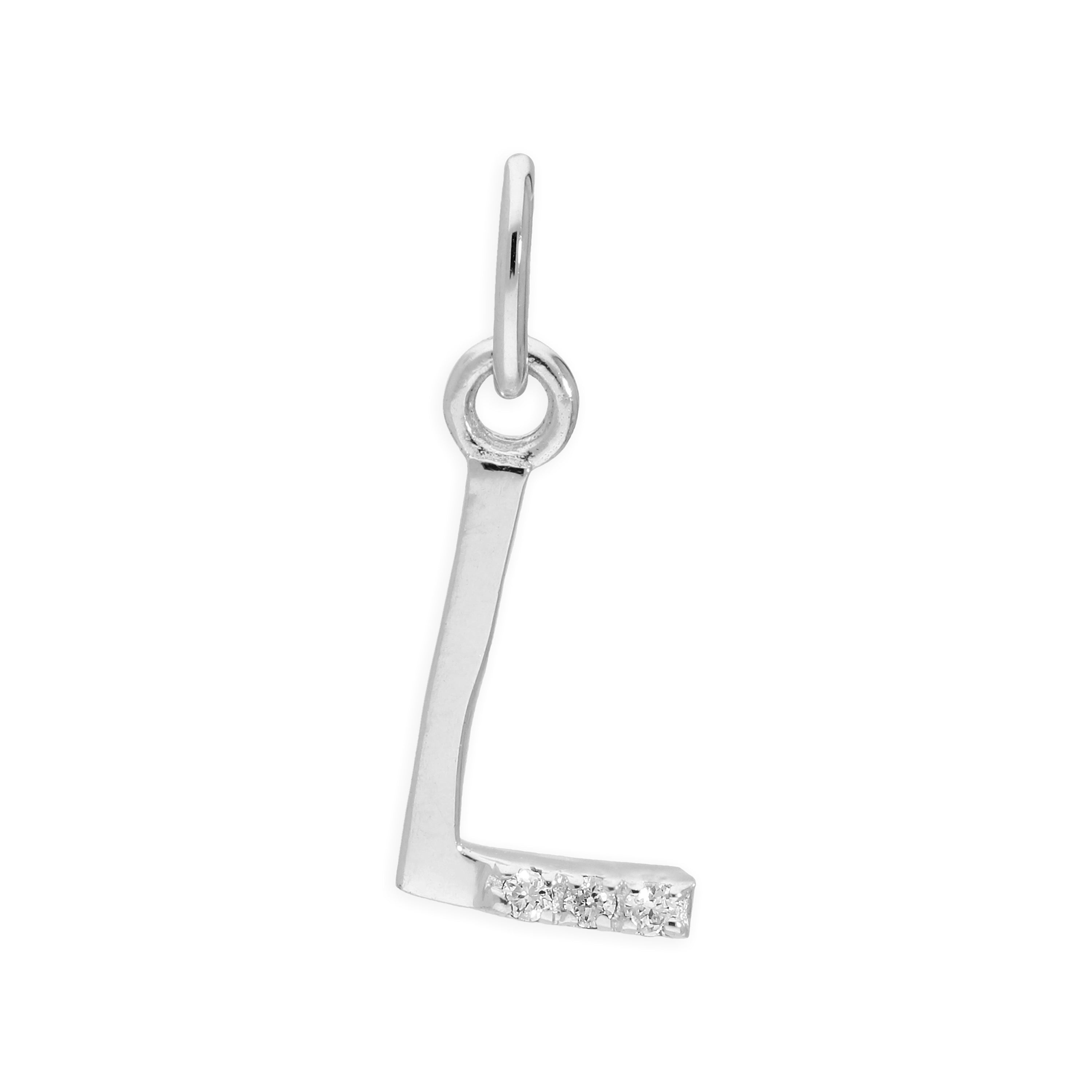 Sterlingsilber Anhänger mit dreifachem 1,2-Karat-Diamant und Buchstaben A–Z