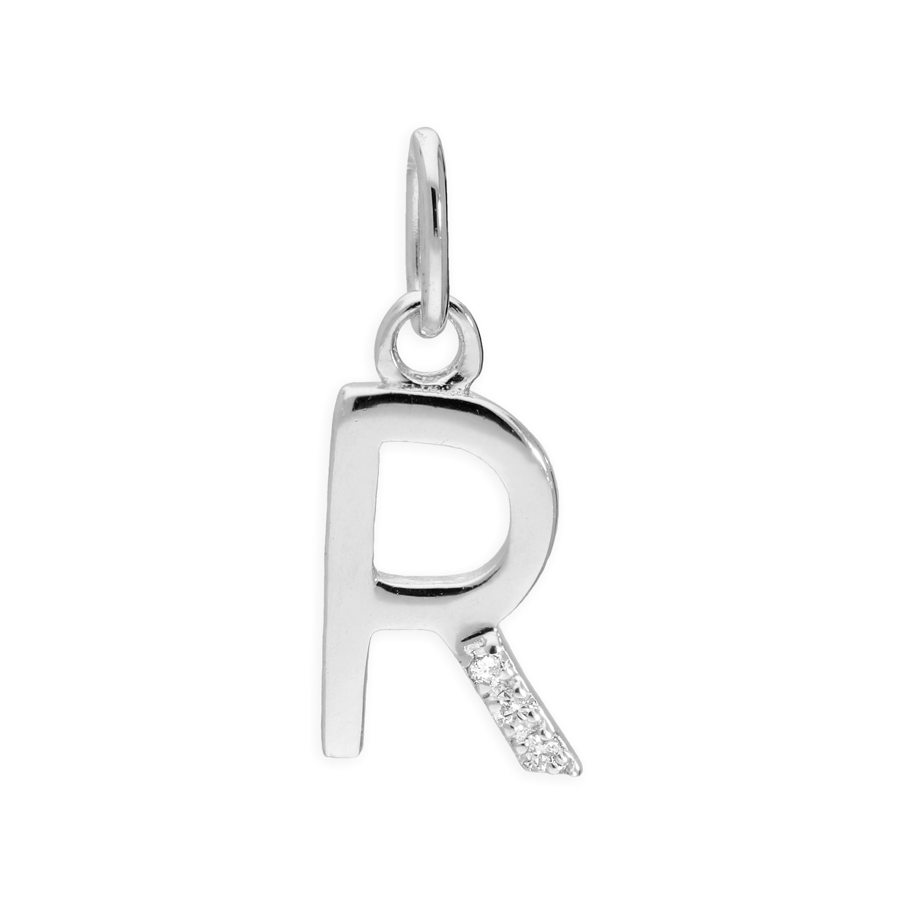 Sterlingsilber Anhänger mit dreifachem 1,2-Karat-Diamant und Buchstaben A–Z