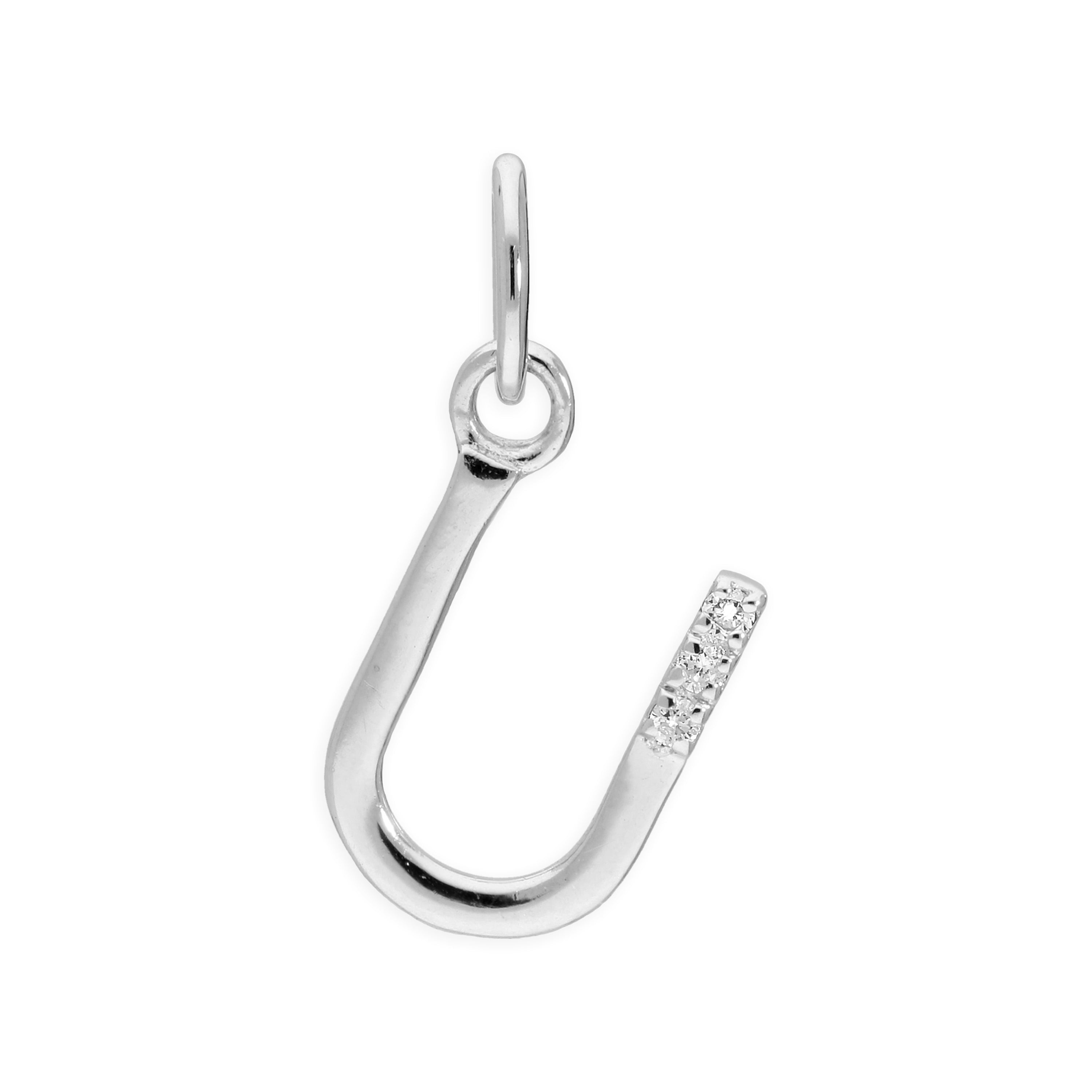 Sterlingsilber Anhänger mit dreifachem 1,2-Karat-Diamant und Buchstaben A–Z